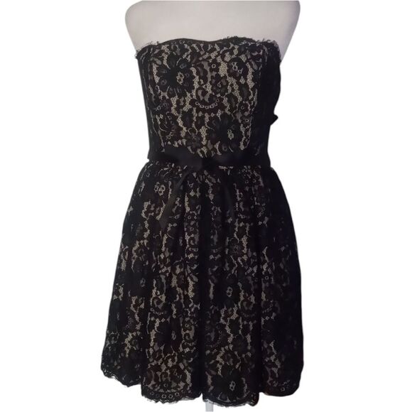 Robert Rodriguez Target Black Lace Strapless Midi Dress Sweetheart Neckline Sz 6 - Picture 2 of 8